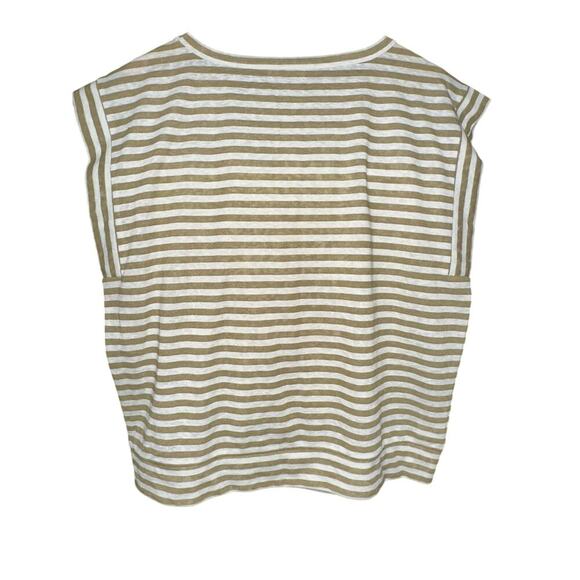 LOFT Lot of 2 pullover tops Pink Tan white Stripe L NWT Casual Boxy lightweight - Picture 10 of 16